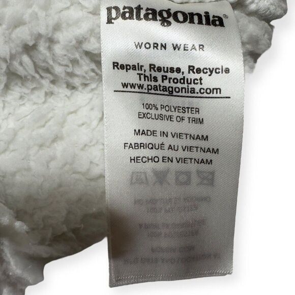 Patagonia Los Gatos‎ 1/4 Zip White High Pile Fleece Size XS Women's Pullover - Picture 4 of 4